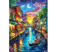 Canales de Venecia de noche Under The Stars Puzzle 1000 Piezas Juguete Educativo Familiar Animales salvajes y domésticos Rompecabezas 3D Para Hombres Y Mujeres Construir Maquetas Desafío Intelectual 1