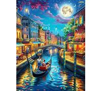 Canales de Venecia de noche Under The Stars Puzzles 1000 Piezas DIY Creativo Personalizable Animales salvajes y domésticos Rompecabezas Familiar Para Toda La Familia Juguete Educativo Aliviar Estrés D