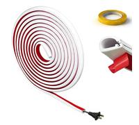 Canaleta autoadhesiva semicircular para cables, color blanco, 7 mm, incluye canal de cable de 1,5 m y cinta adhesiva de tela de 10 mm x 15 m, ideal para oficina, hogar, instalación eléctrica