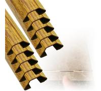 canaleta Cables Canal De Protección De Alambre con Veta De Madera De 180 Cm De Largo, Tira De Moldura De Acero Inoxidable De 1, 4 Y 10 Piezas, Protector(B-10 pcs,Outer Width 38mm)