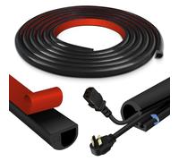 Canaleta Cables Pared Adhesivo Cubre Cables de Silicona Flexible canaletas para cableado Suelo (Negro, 22mm×10mm×1m)