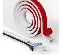 Canaleta de cable blanca autoadhesiva, flexible de silicona, para ocultar cables, para pared, TV, techo, suelo, zócalos, 1 m de longitud, 27 (ancho) x 15 (alto) mm