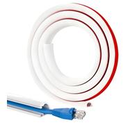 Canaleta de cable blanca autoadhesiva flexible, mini bandeja de cable de silicona semicircular, cubierta de cable de silicona flexible para pared, TV, techo, suelo, zócalos, gestión de cables de