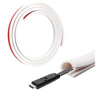 Canaleta de cables blanca autoadhesiva Mini cubierta de cable flexible para ocultar 1 cable para cables en la pared suelo 14 mm (ancho) x 10 mm (alto) (2 metros)