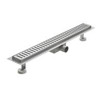 CANALETA DE DESAGÜE A RAS DE SUELO ACERO INOX REJILLA DE RAYAS 120 cm SIFÓN
