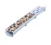 Canaleta de Desagüe Canaletas De Drenaje Para Exteriores Con Rejilla De Acero Inoxidable, Canal De Drenaje Para Entrada De Vehículos, Filtro De Drenaje De Aguas Residuales, Kit De Drenaje De Agua De L