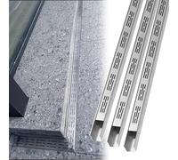 Canaleta de Drenaje de Perfil bajo para concreto Exterior - Mini Zanja de Drenaje de Agua para Patio, jardín y terraza - Sistema de Drenaje de canaletas eficaz con Cinta Adhesiva