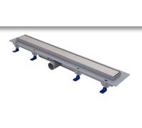 Canaleta de ducha estándar SCHWAB, marco de plástico: rejilla de 850 mm, desagüe de 40 mm, altura 65 mm (ajustable 65 - 87 mm), marco de 15 mm, flujo de 35 - 38 l/min (EN 1253-2), capacidad de carga