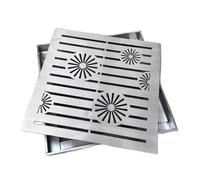 Canaleta Desague con Rejilla Rejilla de Drenaje Cuadrada de 10 X 10, 15 X 15, 20 X 20, 25 X 25, 30 X 30 Cm, Rejilla de Acero Inoxidable Duradera para Drenaje Exterior, Filtro de Drenaje(30cmx30cm(11 3