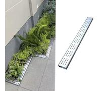 Canaleta Desague con Rejilla Sistema de Drenaje de Zanja Resistente para Patio, Canal de Drenaje Exterior con Rejilla de Acero Inoxidable Extraíble, Filtro de Drenaje Lineal para Bloquear Los Desechos