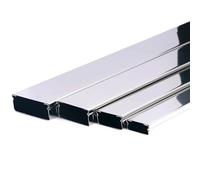 Canaleta for Cables de Acero Inoxidable, Cubierta Suelo Metal 304, Canal Invisible Decorativo Plateado for Oficina, hogar, Taller, 1M(30x20mm)