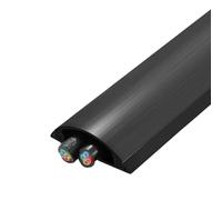 Canaleta for cables de acero inoxidable, kit de canalización, cubierta semicircular for cables en esquina, pintable, for uso en oficinas, salas de estar, reuniones y otros lugares.(Black,5#)