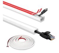 Canaleta para cables autoadhesiva blanco, 3 m, minicanaleta flexible para cables semicircular, miniatura para ocultar un cable de alimentación, cable de altavoz, cable de TV, cable de TV, ocultar el