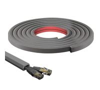 Canaleta para cables autoadhesiva, flexible, PVC, cubierta semicircular, 15 x 10 mm, mini canaleta para cables, pared para casa, oficina, almacén (gris polígono, 2 m)