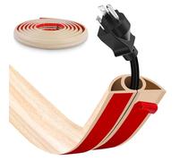 Canaleta para Cables autoadhesiva, Protector de Cables de Goma y Madera para Suelo, Organizador de Cables para Oficinas, Escuela, Almacén, Conciertos y Más - Evita Riesgos de Tropiezos