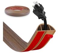 Canaleta para Cables autoadhesiva, Protector de Cables de Goma y Madera para Suelo, Organizador de Cables para Oficinas, Escuela, Almacén, Conciertos y Más - Evita Riesgos de Tropiezos