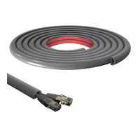 Canaleta para cables autoadhesiva, PVC flexible, semicircular, 15 x 10 mm, mini compartimento para cables para casa, oficina y almacén (gris semicircular, 1 m)