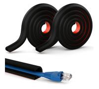 Canaleta para cables de 3 metros flexible autoadhesiva: 2 rollos de PVC Mini canal flexible semicircular resistente a la intemperie, 1 cable para ocultar cables de alimentación en casa o en la oficina