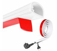 Canaleta para cables de 300 cm, color blanco, autoadhesiva, flexible, para pared, para ocultar cables, para 2-3 cables, adecuado para casa u oficina