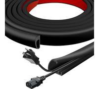 Canaleta para Cables de Silicona con Cierre de Clip, Cubrecables Autoadhesivo para Pared y Suelo, Diseño Semicircular Flexible para Ocultar Cables de TV, Oficina y Hogar