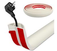 Canaleta para cables de suelo de 3 m autoadhesiva, cubierta flexible para cables para evitar tropiezos, adecuada para el hogar, oficina, fábrica, almacén y otros lugares