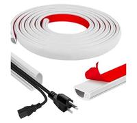 Canaleta Pasacables para Suelo Cubierta de Cable Suelo con Ranura Trapezoidal 2/3, 0M, Protector extensión, conducto cableado, for eléctrico, Organizador for Ocultar Cables(White-3.0m)