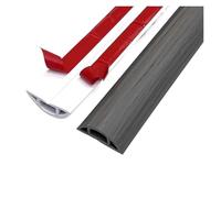 Canaleta Pasacables para Suelo Cubierta de Cable Suelo PVC, Protector alimentación Autoadhesivo, extensión conducto eléctrico, Fundas con Ranura, 1 Unidad, 1M(Gray Woodgrain)
