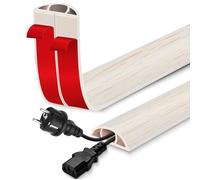 Canaleta pasacables Suelo Flexible Cable Protector Suelo de PVC canaleta Cables Pared Adhesivo para la gestión doméstica (Madera Arce, 30mm×6m)