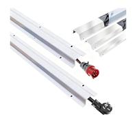 Canaletas autoadhesivas para cables, Paquete de 2 canaletas for cables acero inoxidable, plateadas, 40-160 mm ancho, 39,4-59,1 pulgadas largo(Length 130cm/51.2in,No.7)