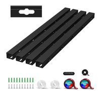 Canaletas Cables, Canaletas para Cables Adhesivas Magnetic, Organizador de Cables para Ocultar Ordenador, Mesa de Juegos, Red, TV, Cable de Alimentación (4PCS 3.5x3x40cm Negro)