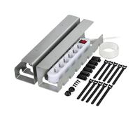 Relaxdays Canaletas Cables Escritorio, Set 2, Organizadores Cableado, 10 x 43 x 10 cm, Accesorios para Fijar, Plateado