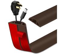 Canaletas para Cables Adhesiva canaleta pasacables para Suelo Cubiertas de Suelo para Cables pasacables de PVC (1m×2cm, Marrón)