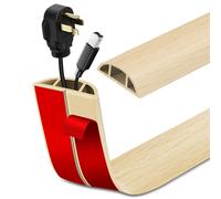 Canaletas para Cables Adhesiva canaleta pasacables para Suelo Cubiertas de Suelo para Cables pasacables de PVC (1m×3cm, Grano de Madera Beige)