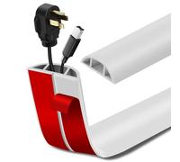 Canaletas para Cables Adhesiva canaleta pasacables para Suelo Cubiertas de Suelo para Cables pasacables de PVC (6m×4cm, Blanco)