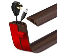 Canaletas para Cables Adhesiva canaleta pasacables para Suelo Cubiertas de Suelo para Cables pasacables de PVC (6m×2cm, Grano de Madera marrón Oscuro)