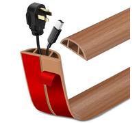 Canaletas para Cables Adhesiva canaleta pasacables para Suelo Cubiertas de Suelo para Cables pasacables de PVC (1m×3cm, Grano de Madera Amarillo)