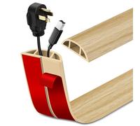 Canaletas para Cables Adhesiva canaleta pasacables para Suelo Cubiertas de Suelo para Cables pasacables de PVC (3m×5cm, Grano de Madera Amarillo Claro)