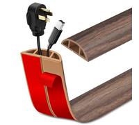 Canaletas para Cables Adhesiva canaleta pasacables para Suelo Cubiertas de Suelo para Cables pasacables de PVC (3m×4cm, Grano de Madera marrón Nebulosa)
