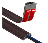 Canaletas para Cables Adhesivas, Madera Pasacables Suelo Goma, Canaleta Cables, para Uso en Oficinas, Escuela, Almacén, Conciertos, Etc, para Proteger Los Cables Evitar Riesgos deTropiezo