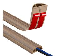 Canaletas para Cables Adhesivas, Madera Pasacables Suelo Goma, Canaleta Cables, para Uso en Oficinas, Escuela, Almacén, Conciertos, Etc, para Proteger Los Cables Evitar Riesgos deTropiezo