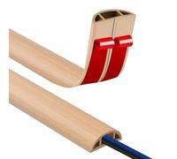 Canaletas para Cables Adhesivas, Madera Pasacables Suelo Goma, Canaleta Cables, para Uso en Oficinas, Escuela, Almacén, Conciertos, Etc, para Proteger Los Cables Evitar Riesgos deTropiezo