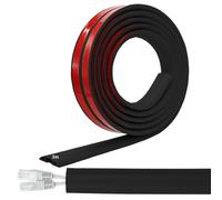 Canaletas para Cables Adhesivas, Madera Pasacables Suelo Goma, Canaleta Cables, para Uso en Oficinas, Escuela, Almacén, Conciertos, Etc, para Proteger Los Cables Evitar Riesgos deTropiezo