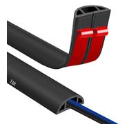 Canaletas para Cables Adhesivas, Pasacables Suelo Goma, Canaleta para Uso en Oficinas, Escuela, Almacén, Conciertos, Etc, para Proteger Los Cables Evitar Riesgos deTropiezo