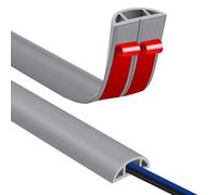 Canaletas para Cables Adhesivas, Pasacables Suelo Goma, Canaleta para Uso en Oficinas, Escuela, Almacén, Conciertos, Etc, para Proteger Los Cables Evitar Riesgos deTropiezo