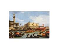 Canaletto - Bucentaur Return Pier Obras de arte impresas para pared, lienzo decorativo para decoración del hogar, 30 x 45 cm