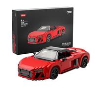 CANALLA - Rastar Audi R8 Spyder - Maqueta de Montaje para Adultos y Niños - Réplica Oficial a Escala 1:14 - Coche con 1440 Piezas - Modelo para Construir, Coleccionar y Exhibir con Techo Desmontable