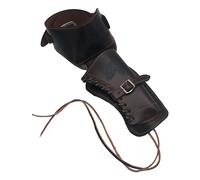 Canana diestra de piel amont, color marrón oscuro, grabado caballo, s