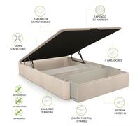 Canapé con cajón frontal y zapatero Luxury S-Max 3D 135-150 cm Artic 135x190