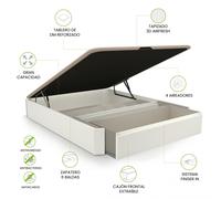 Canapé con cajón frontal y zapatero Luxury S-Max 3D 135-150 cm Blanco 150x190