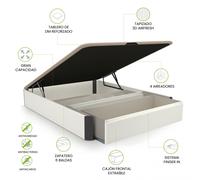 Canapé con cajón frontal y zapatero Luxury S-Max 3D 135-150 cm Blanco - Grafito 150x190